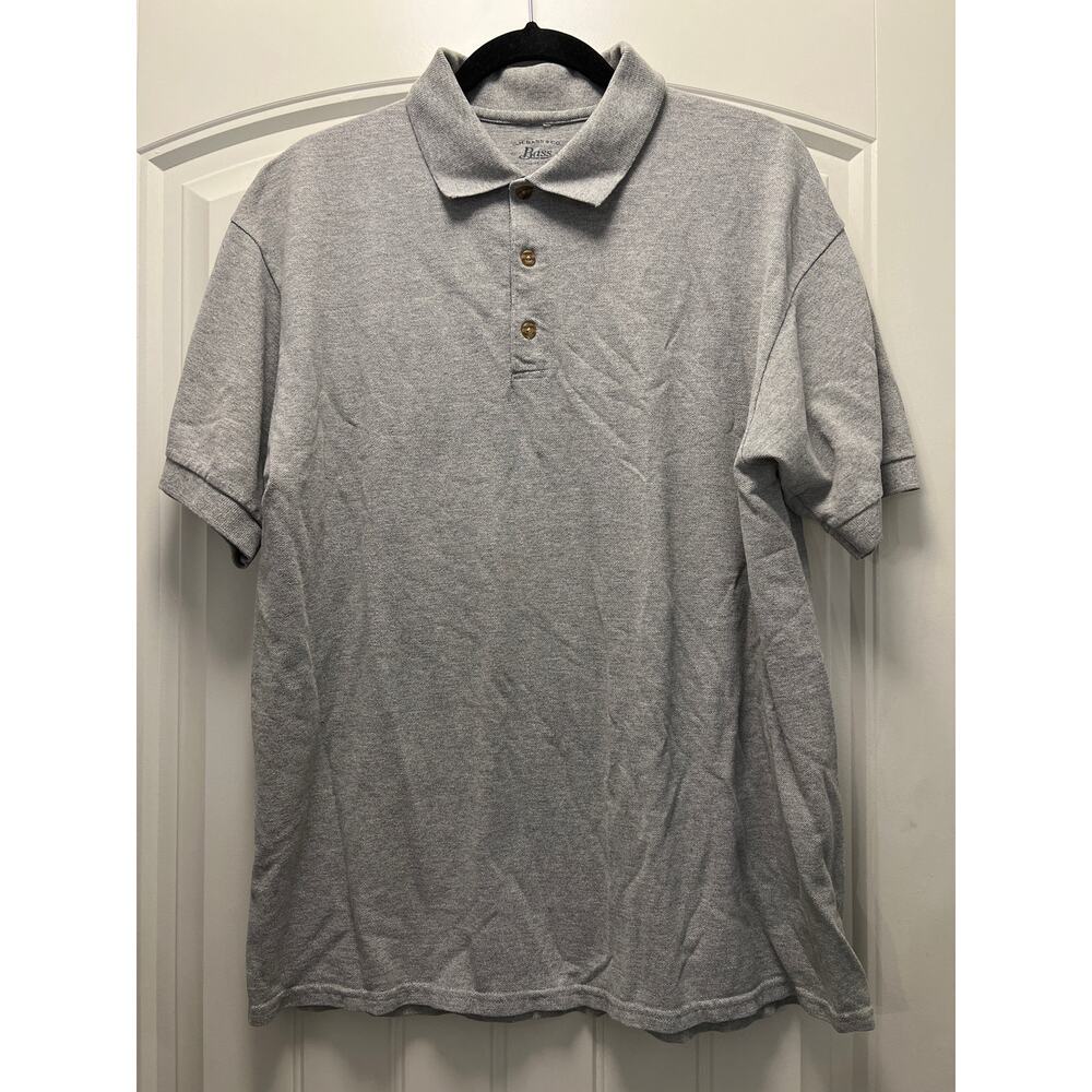 G.H.‎ Bass & Co Men’s Plain Short Sleeve Fashion Pullover Polo Shirt Size L Gray